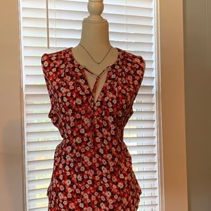 Sleeveless floral blouse